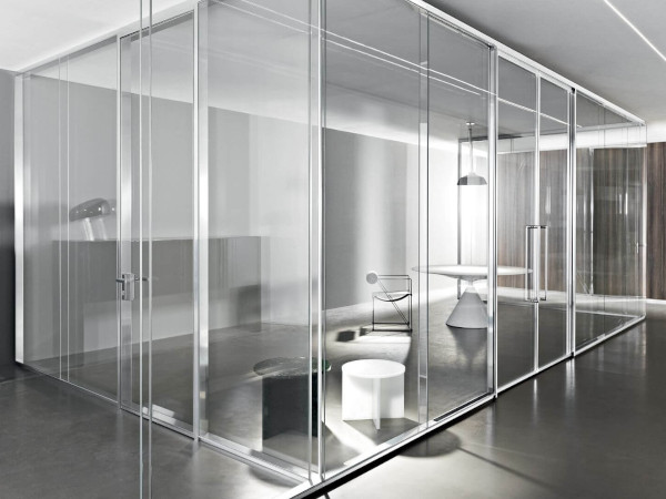 Parete Divisoria ufficio in vetro e alluminio